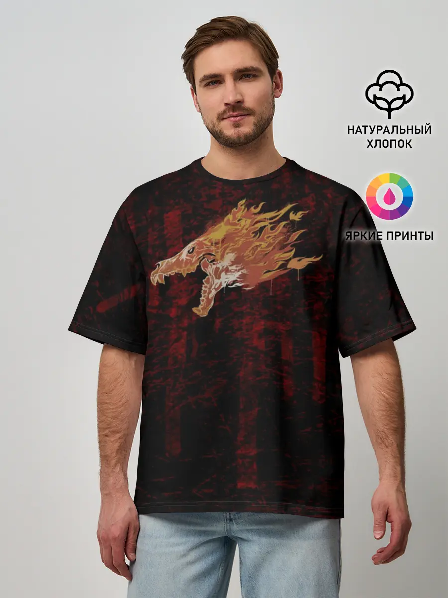 Мужская футболка оверсайз / cs:go - Howling dawn