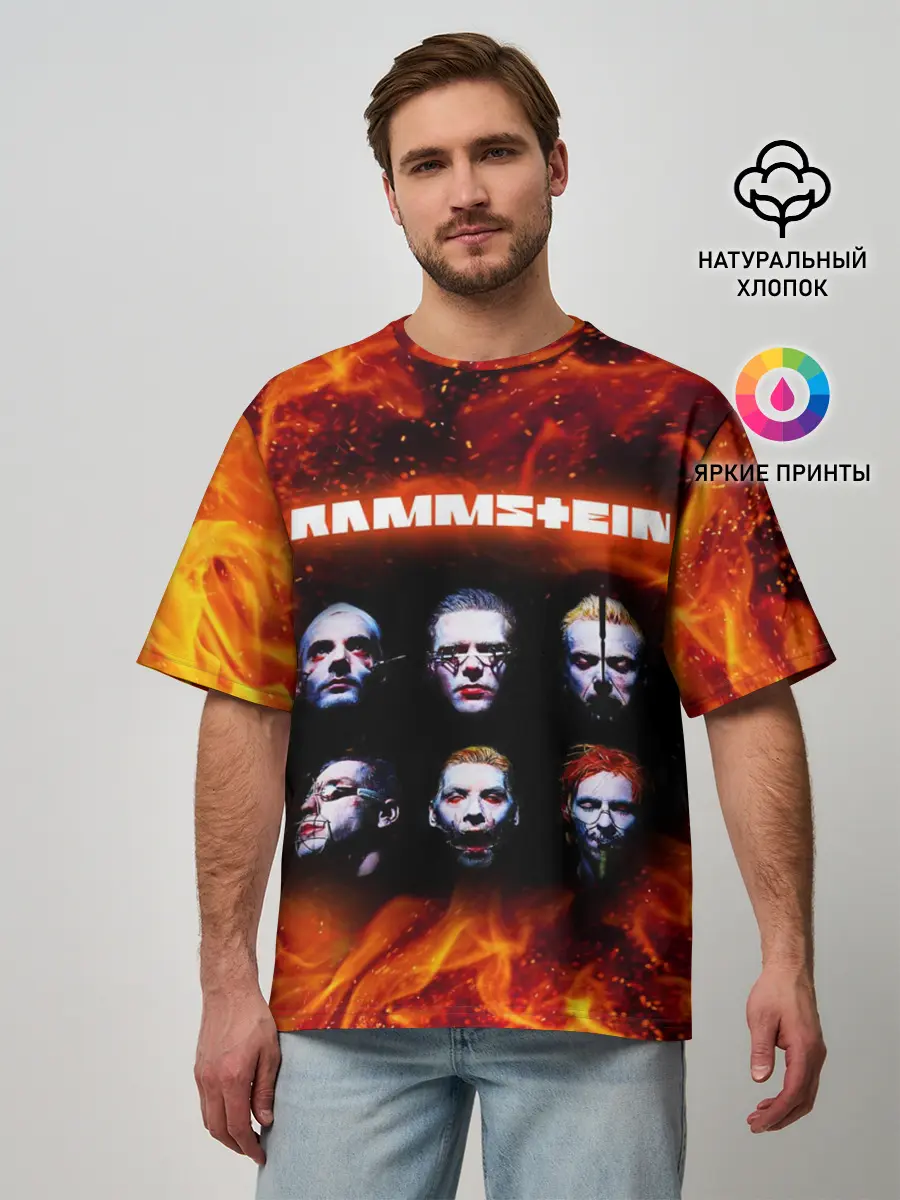 Мужская футболка оверсайз / RAMMSTEIN