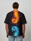 Мужская футболка оверсайз / Огонь и Вода