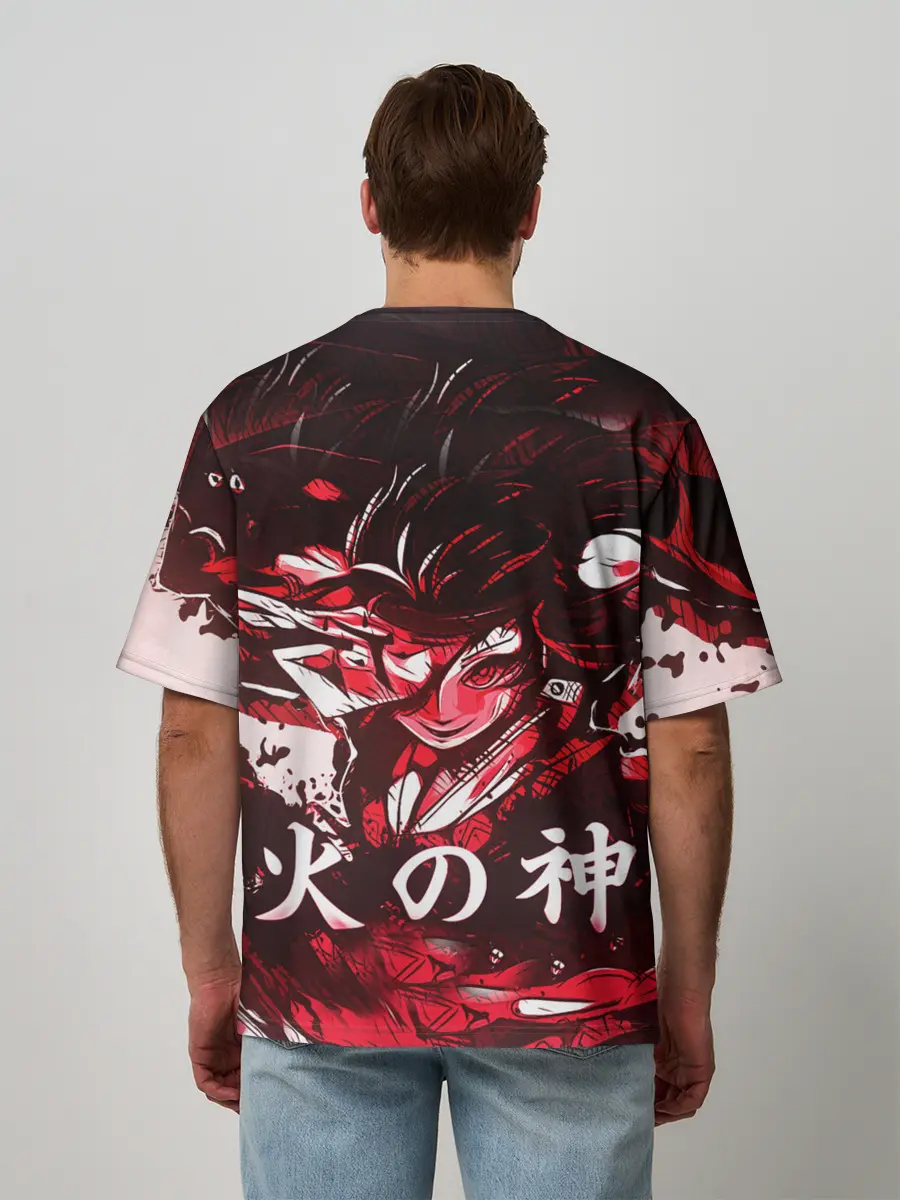 Мужская футболка оверсайз / КЛИНОК РАССЕКАЮЩИЙ ДЕМОНОВ