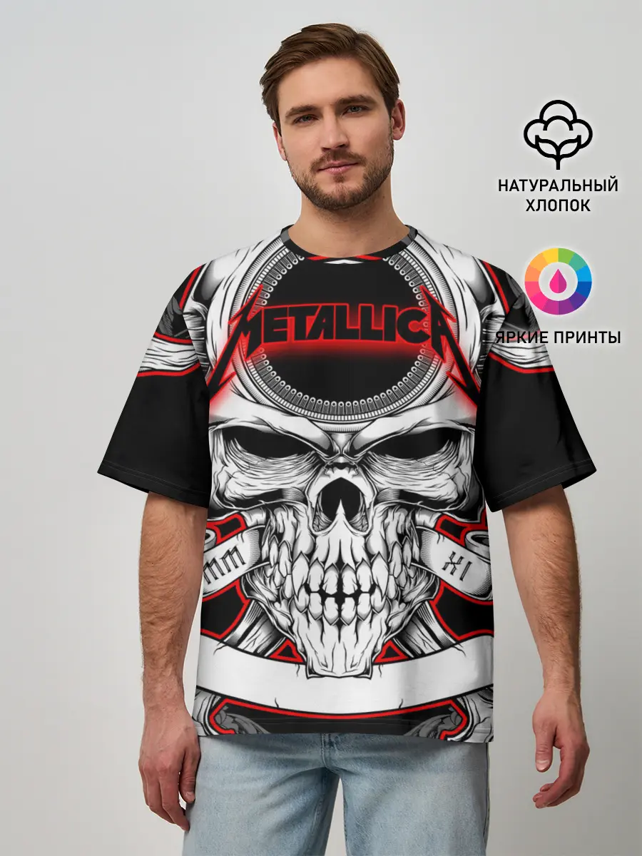 Мужская футболка оверсайз / Metallica