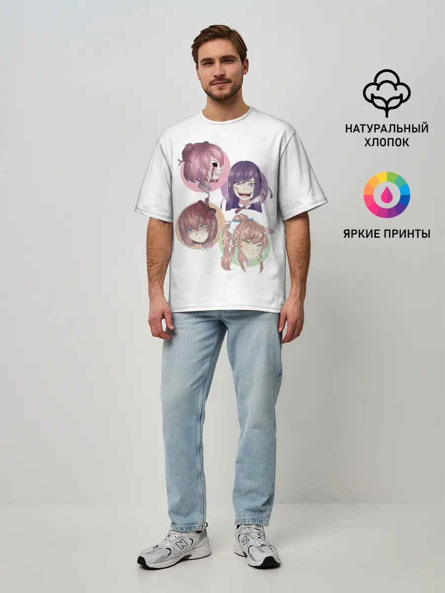 Мужская футболка оверсайз / Doki Doki Literature Club