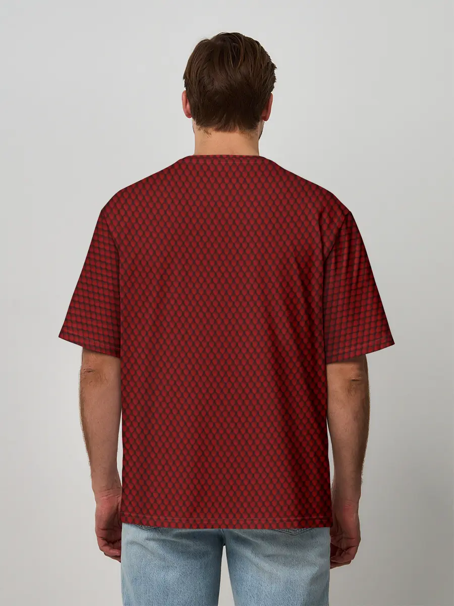 Мужская футболка оверсайз / Красная змея