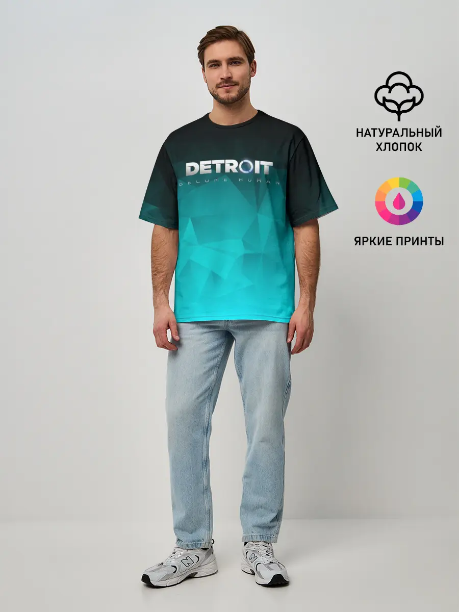 Мужская футболка оверсайз / DETROIT BECOME HUMAN