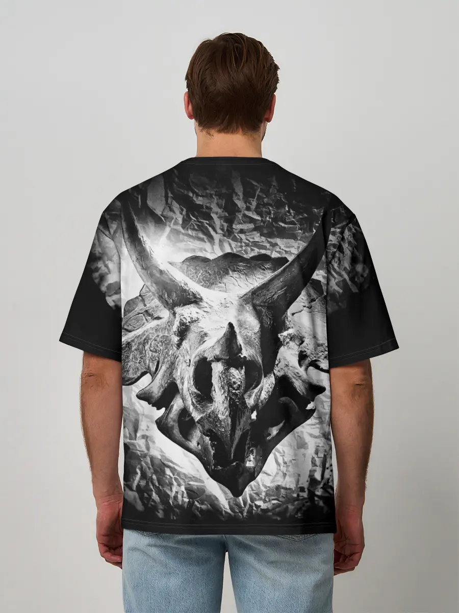 Мужская футболка оверсайз / Трицератопс | Динозавр