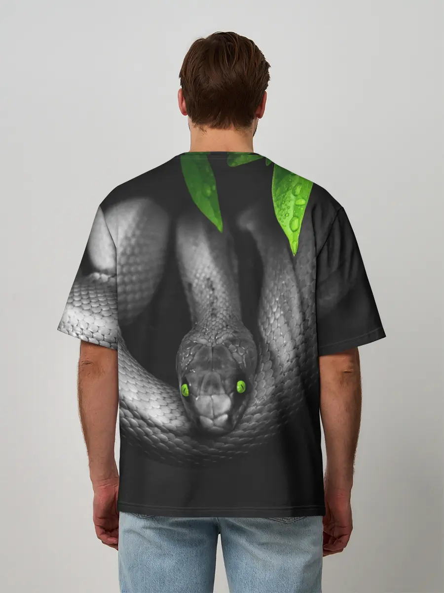 Мужская футболка оверсайз / Змея