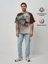 Мужская футболка оверсайз / Сиамский котенок