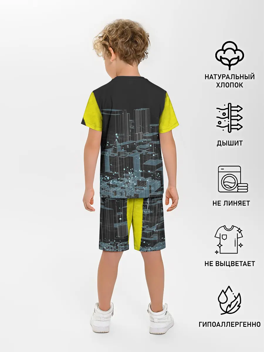 Детская пижама с шортами / Город CYBERPUNK 2077