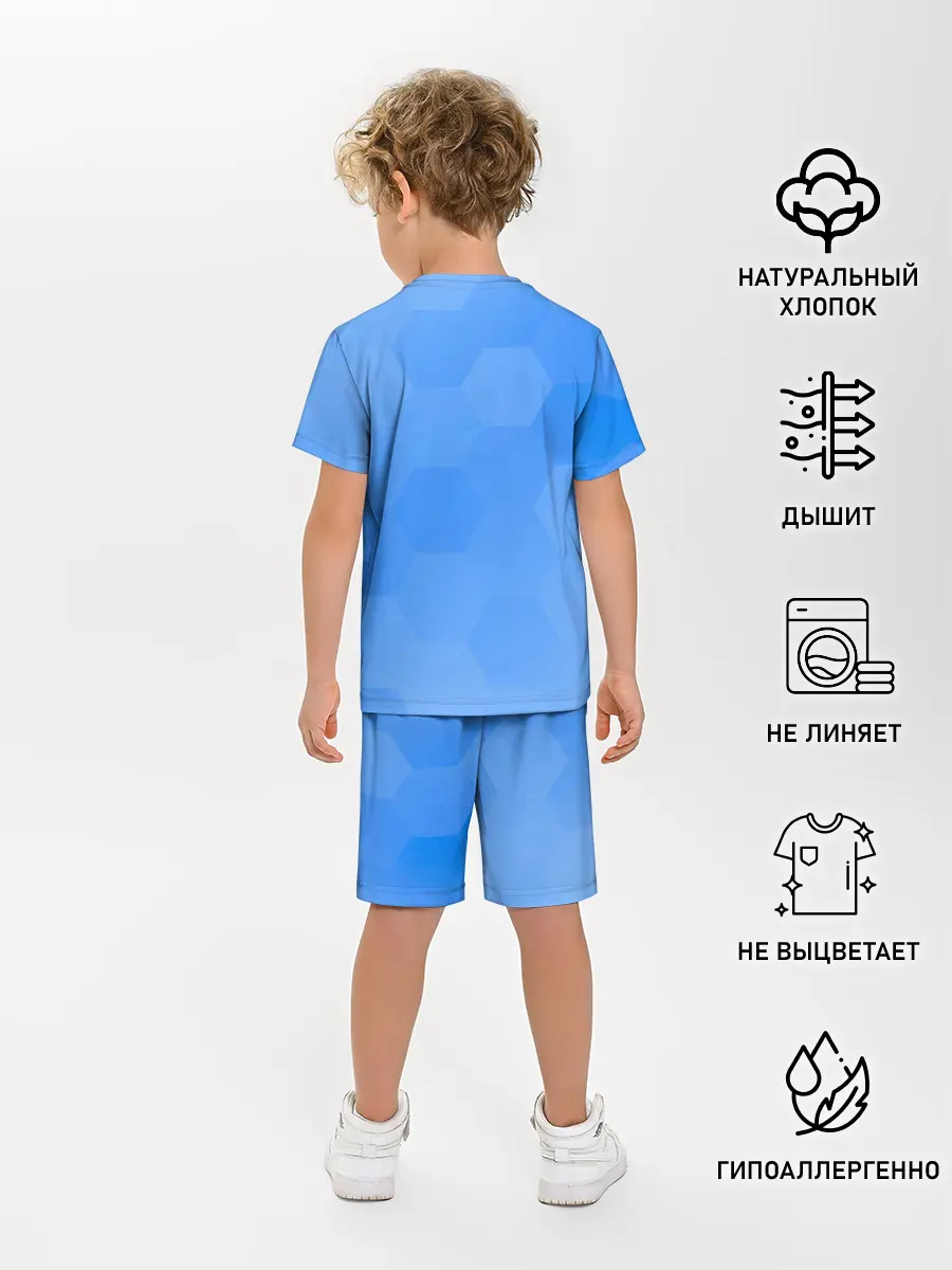 Детская пижама с шортами / Дельфин с коктейлем