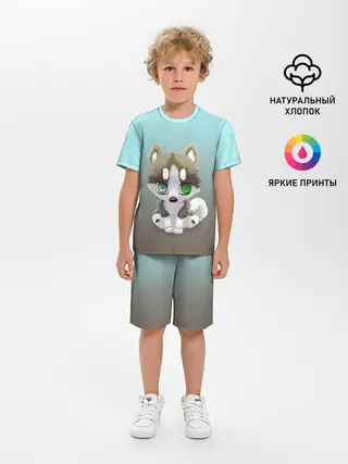 Детская пижама с шортами / Малыш хаски