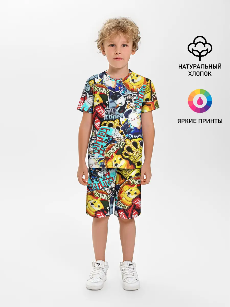 Детская пижама с шортами / CS GO STICKERBOMBING