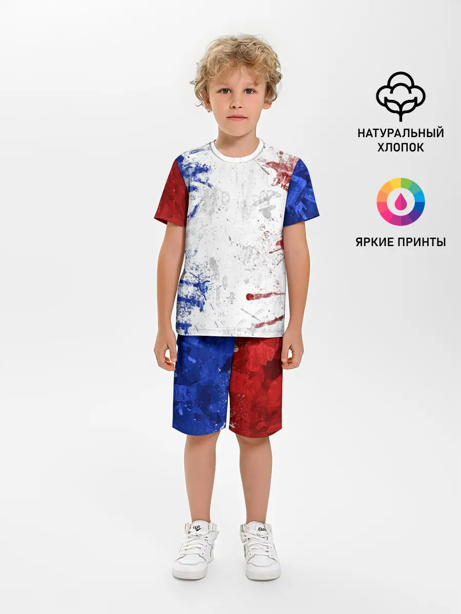 Детская пижама с шортами / BLUE WHITE & RED