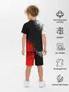 Детская пижама с шортами / Оверлорд лого краснобелый