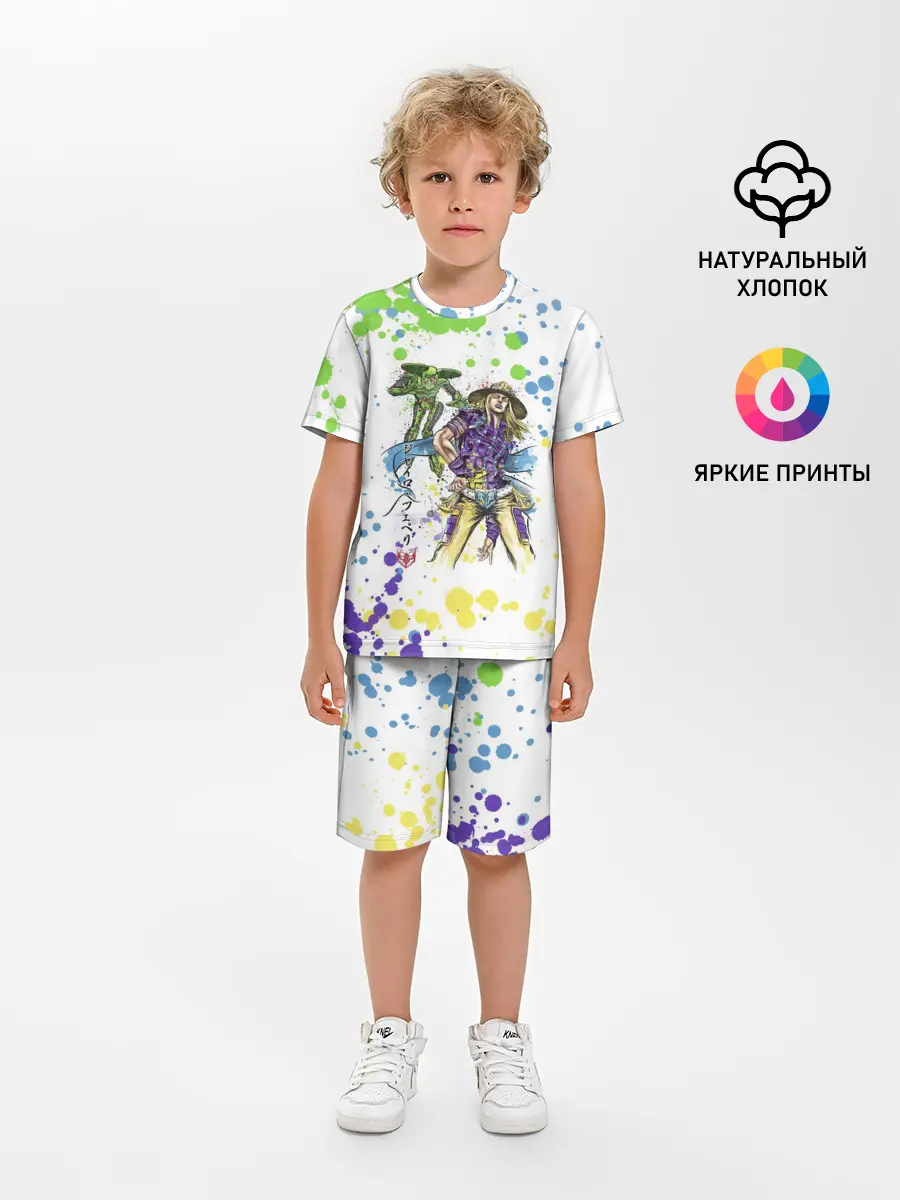 Детская пижама с шортами / Jojo зеленые пятна