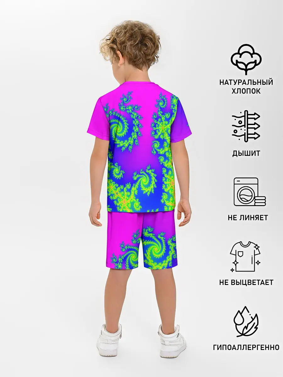 Детская пижама с шортами / КИСЛОТНЫЙ НЕОН