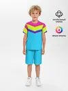 Детская пижама с шортами / Цветные треугольники_голубой