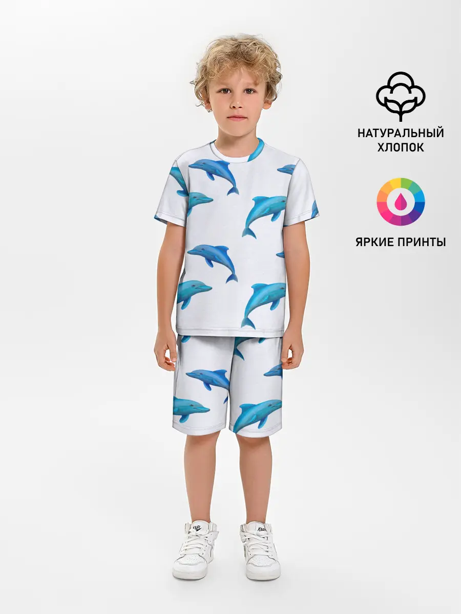 Детская пижама с шортами / Рай для дельфина