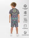 Детская пижама с шортами / Сиренево-голубой калейдоскоп .