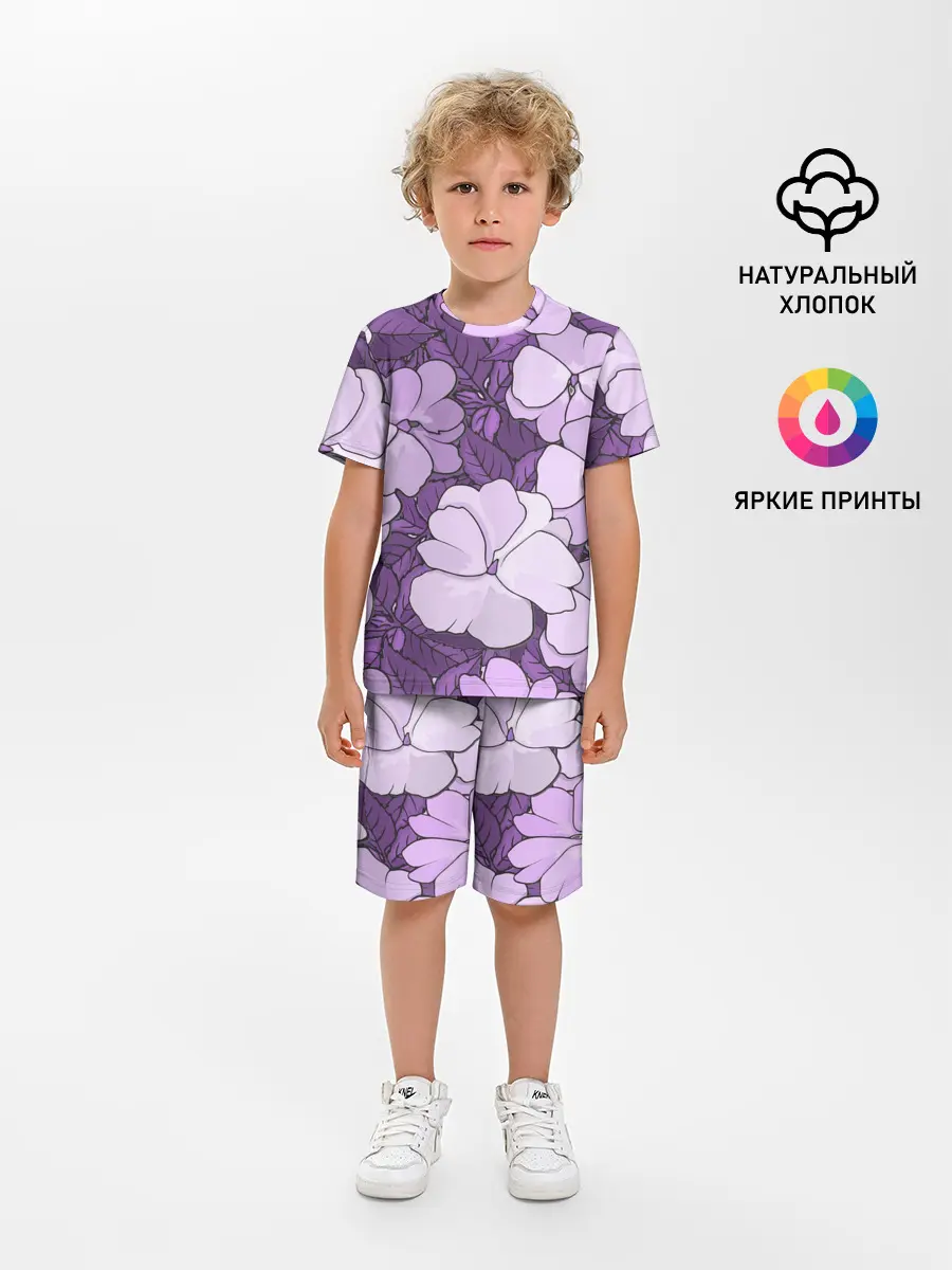 Детская пижама с шортами / Цветы