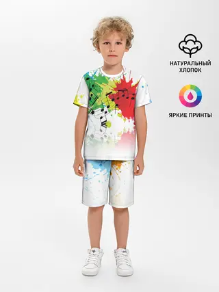 Детская пижама с шортами / Ноты color