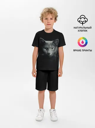 Детская пижама с шортами / Кот