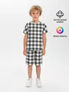 Детская пижама с шортами / Черно-белая клетка