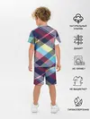 Детская пижама с шортами / Клетка / Текстура в клетку #2