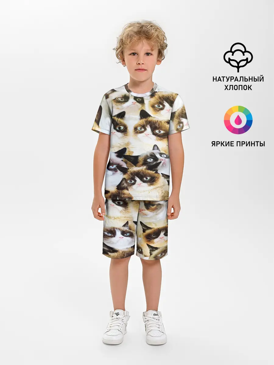 Детская пижама с шортами / КОТ МЕМ