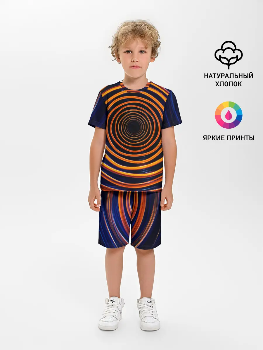 Детская пижама с шортами / Круги неоновые