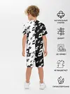 Детская пижама с шортами / Паттерн ДжоДжо черно-белый