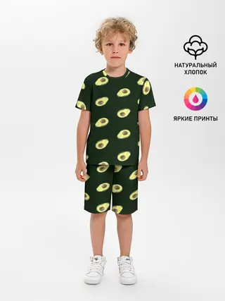 Детская пижама с шортами / Авокадо