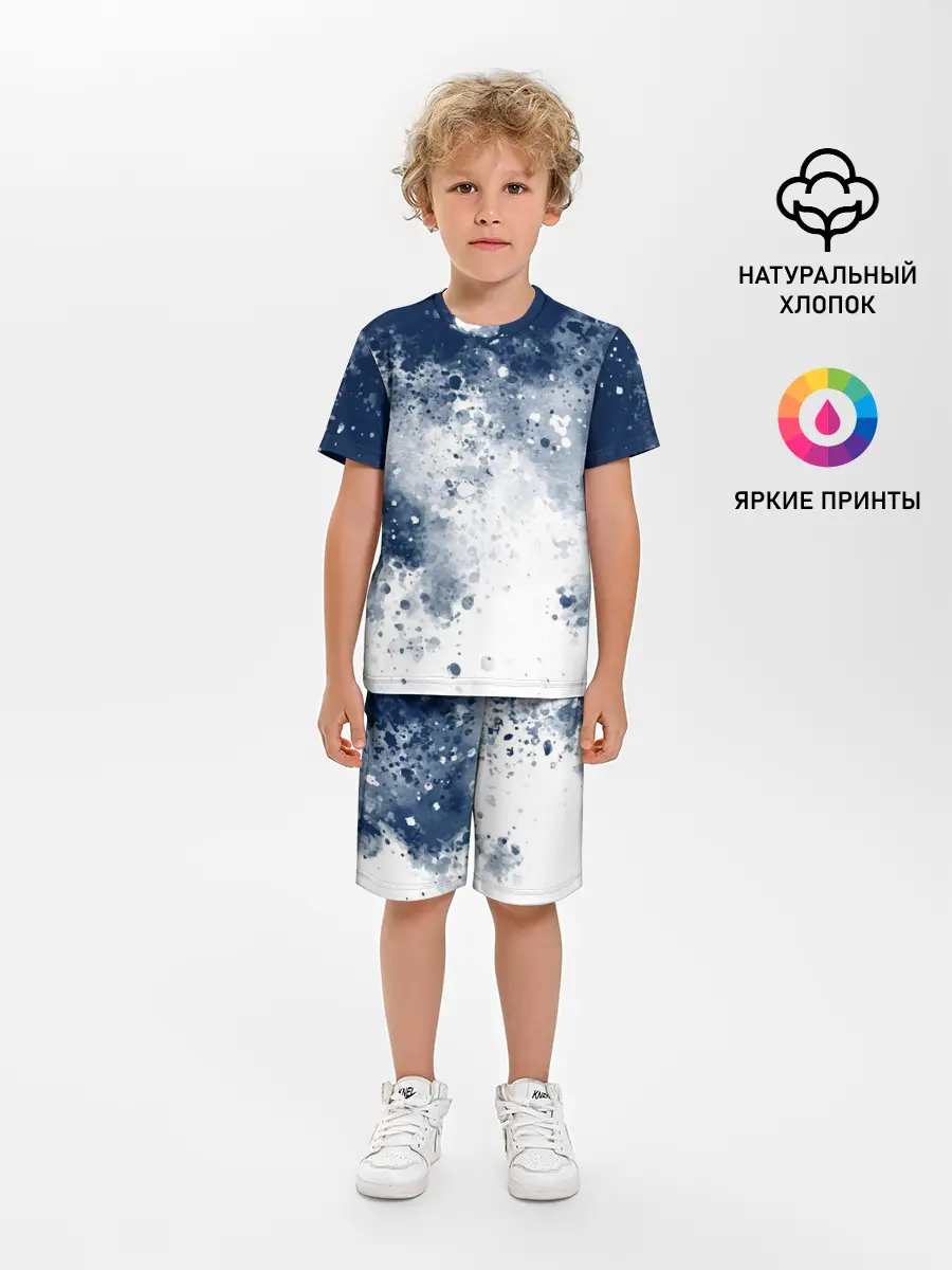 Детская пижама с шортами / Чернильные капли