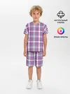 Детская пижама с шортами / Текстура в клетку