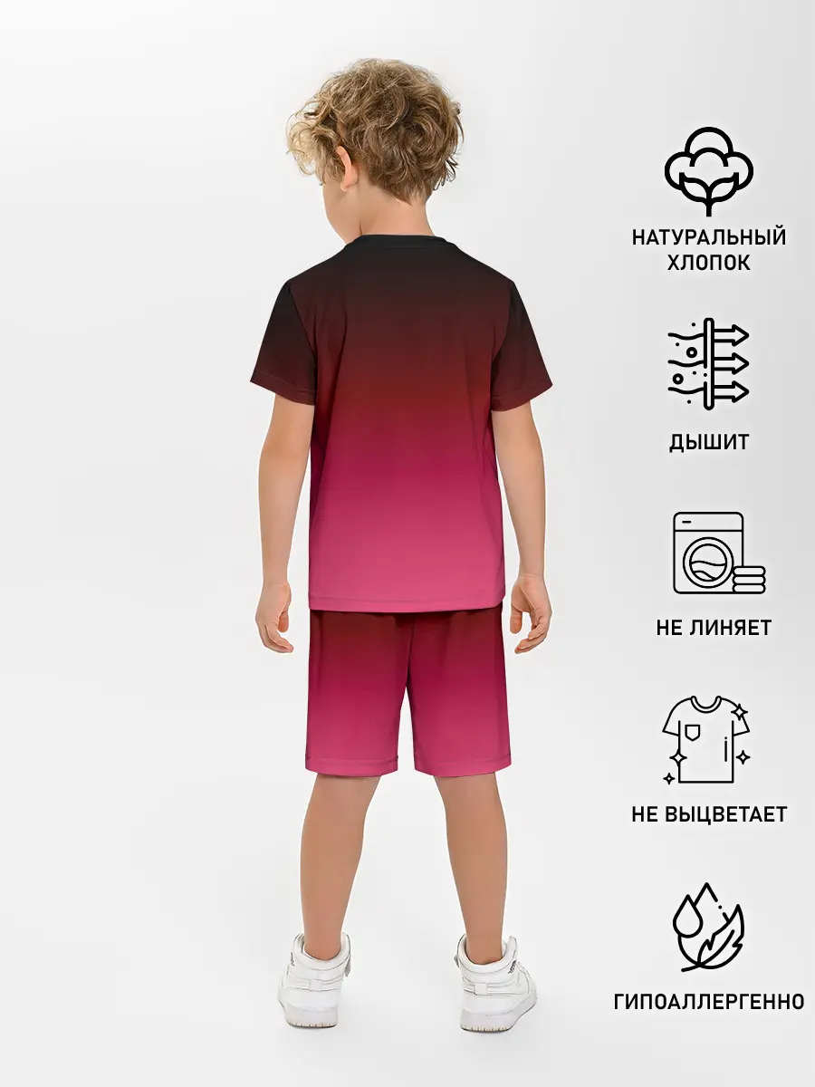 Детская пижама с шортами / Распорядитель игры на черно розовом фоне