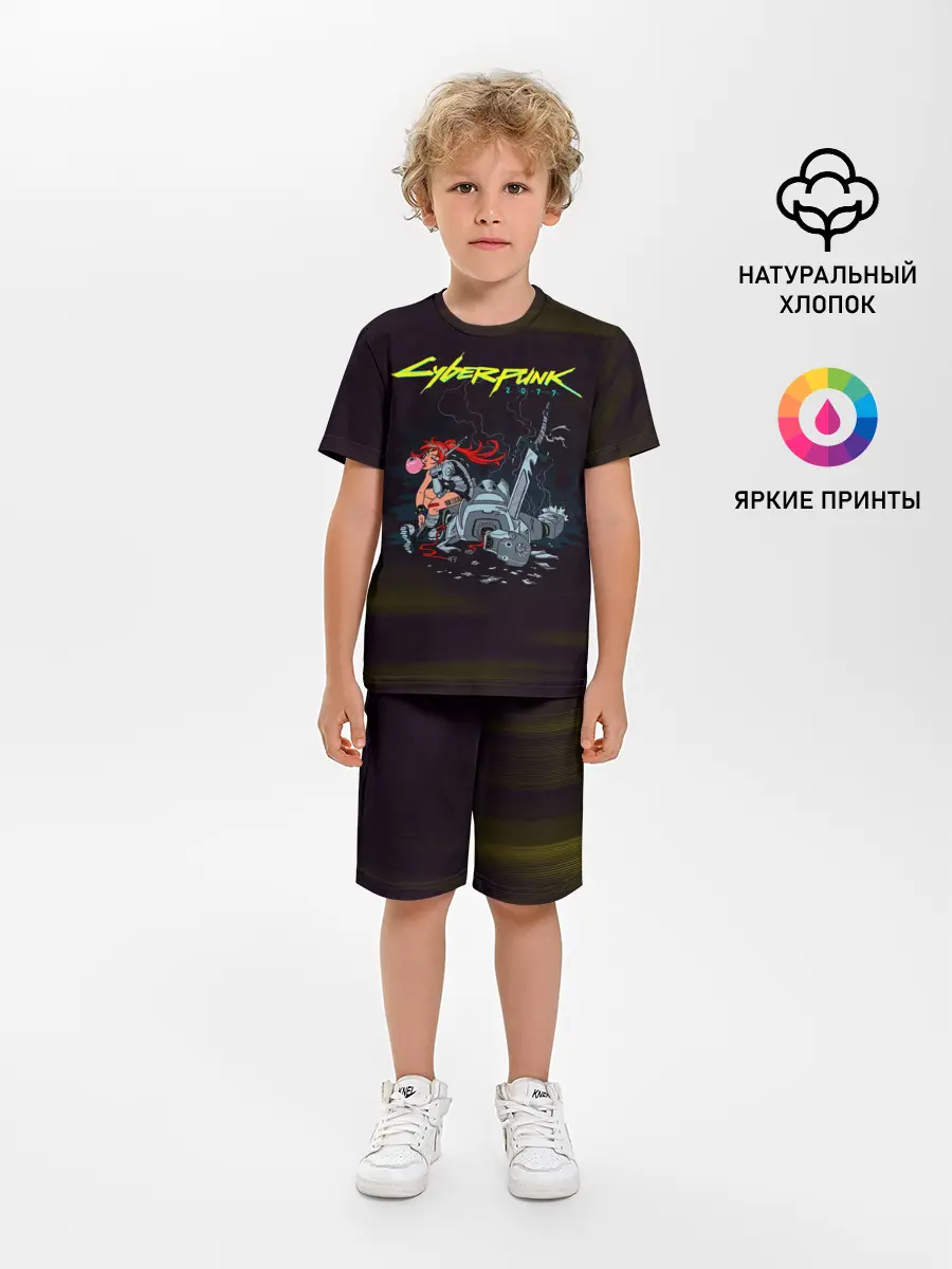 Детская пижама с шортами / Cyberpunk 2077 киберубийство