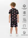 Детская пижама с шортами / Фламинго | Чёрная