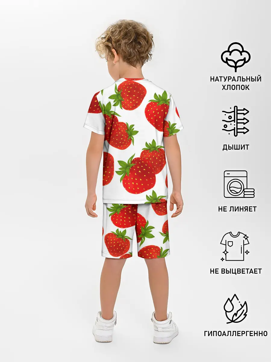 Детская пижама с шортами / Клубника