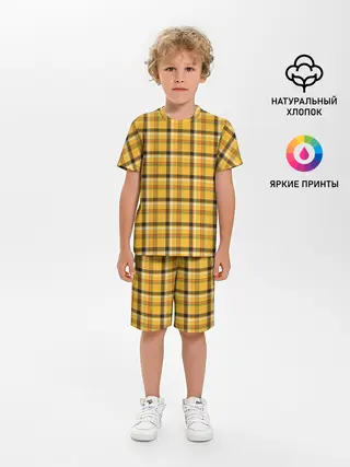 Детская пижама с шортами / Клеточка