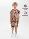 Детская пижама с шортами / Ленивец & Цветочки