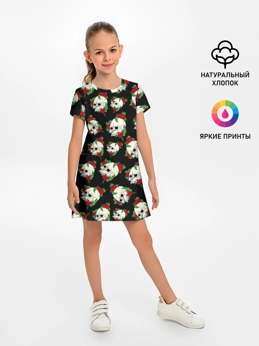 Детское платье / Черепа и розы / Skull and Roses