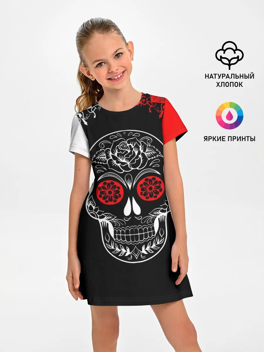 Детское платье / Red White Skull - Череп