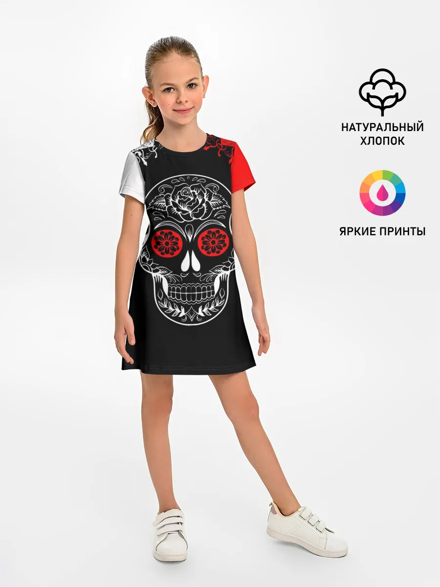 Детское платье / Red White Skull - Череп