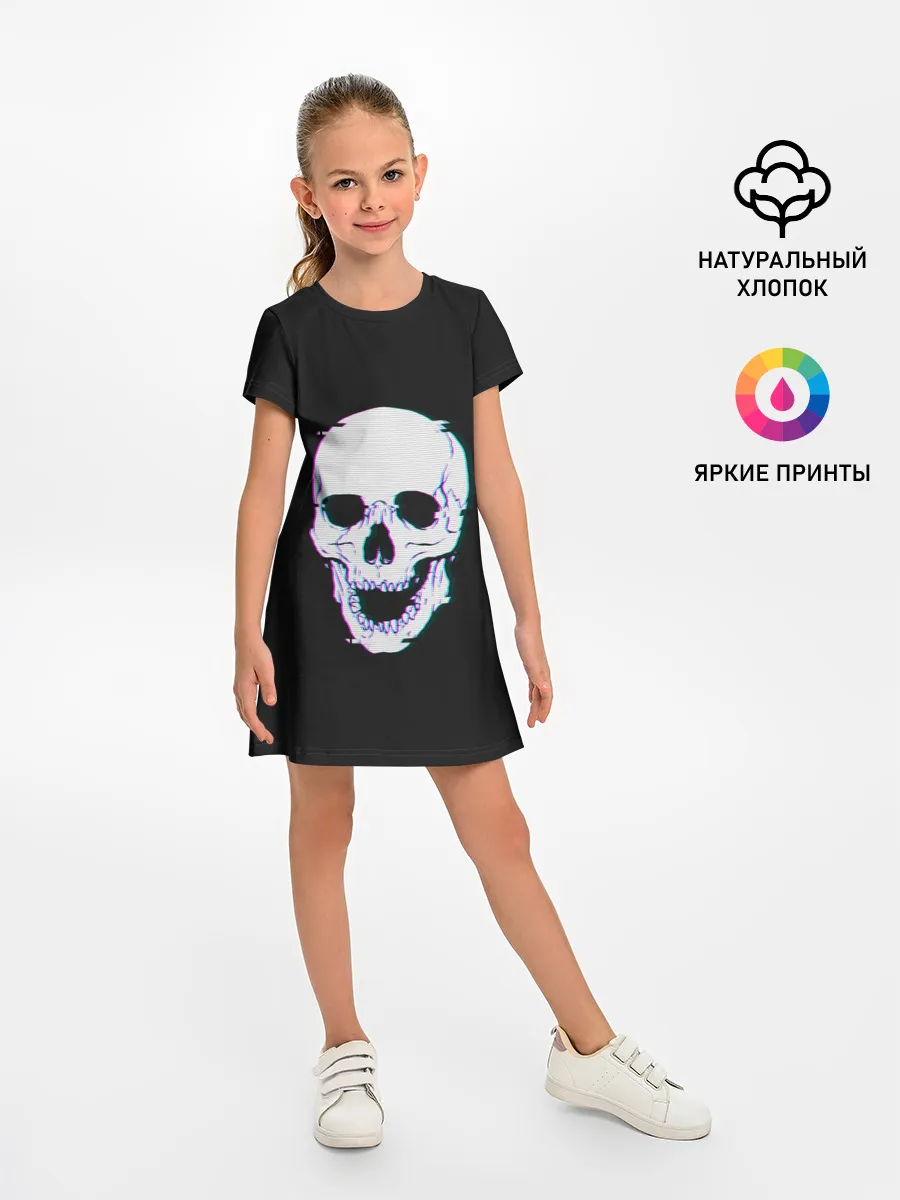 Детское платье / Неоновый светящийся череп