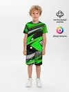 Детская пижама с шортами / Зеленая краска