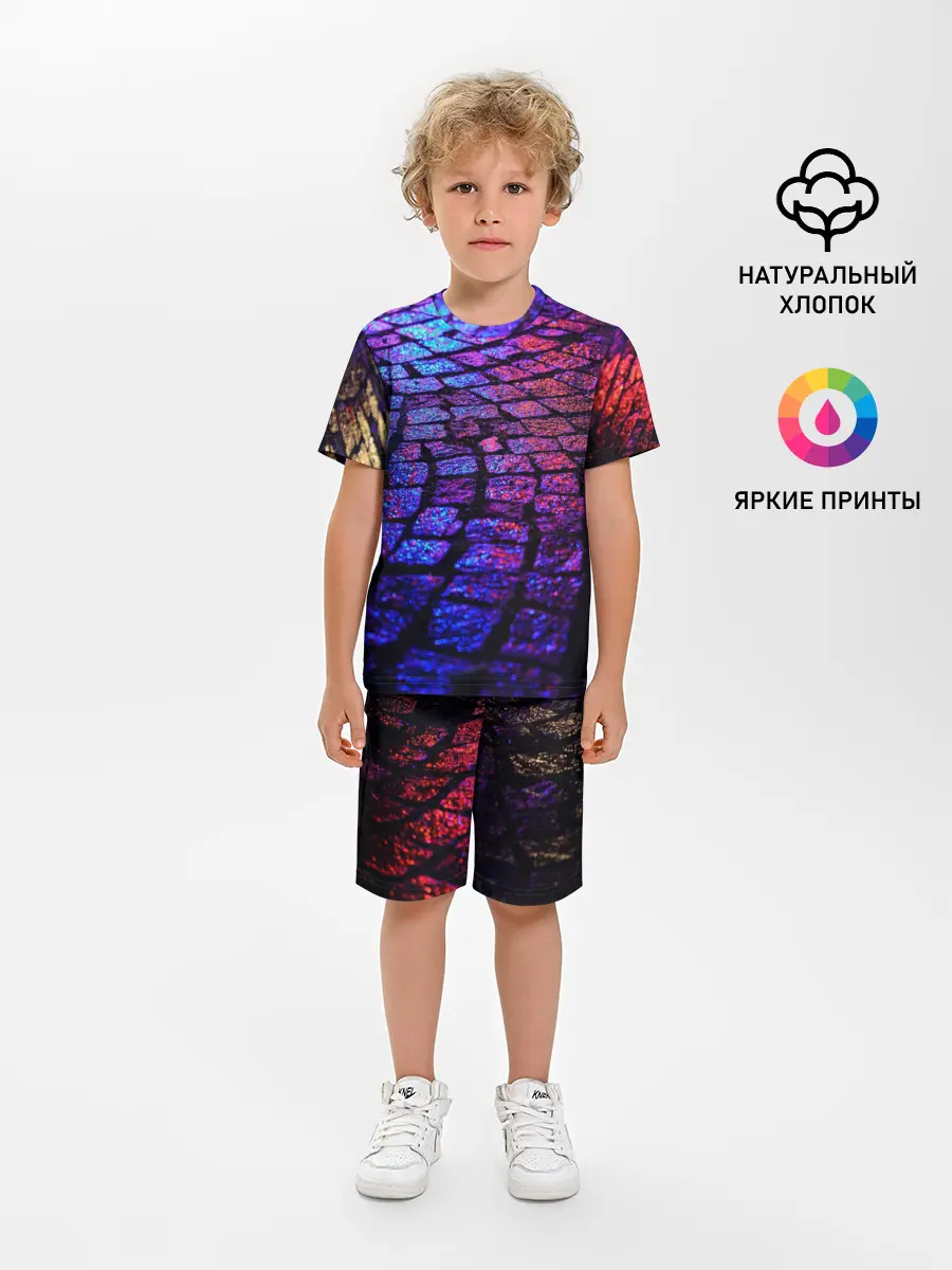 Детская пижама с шортами / Мокрый асфальт