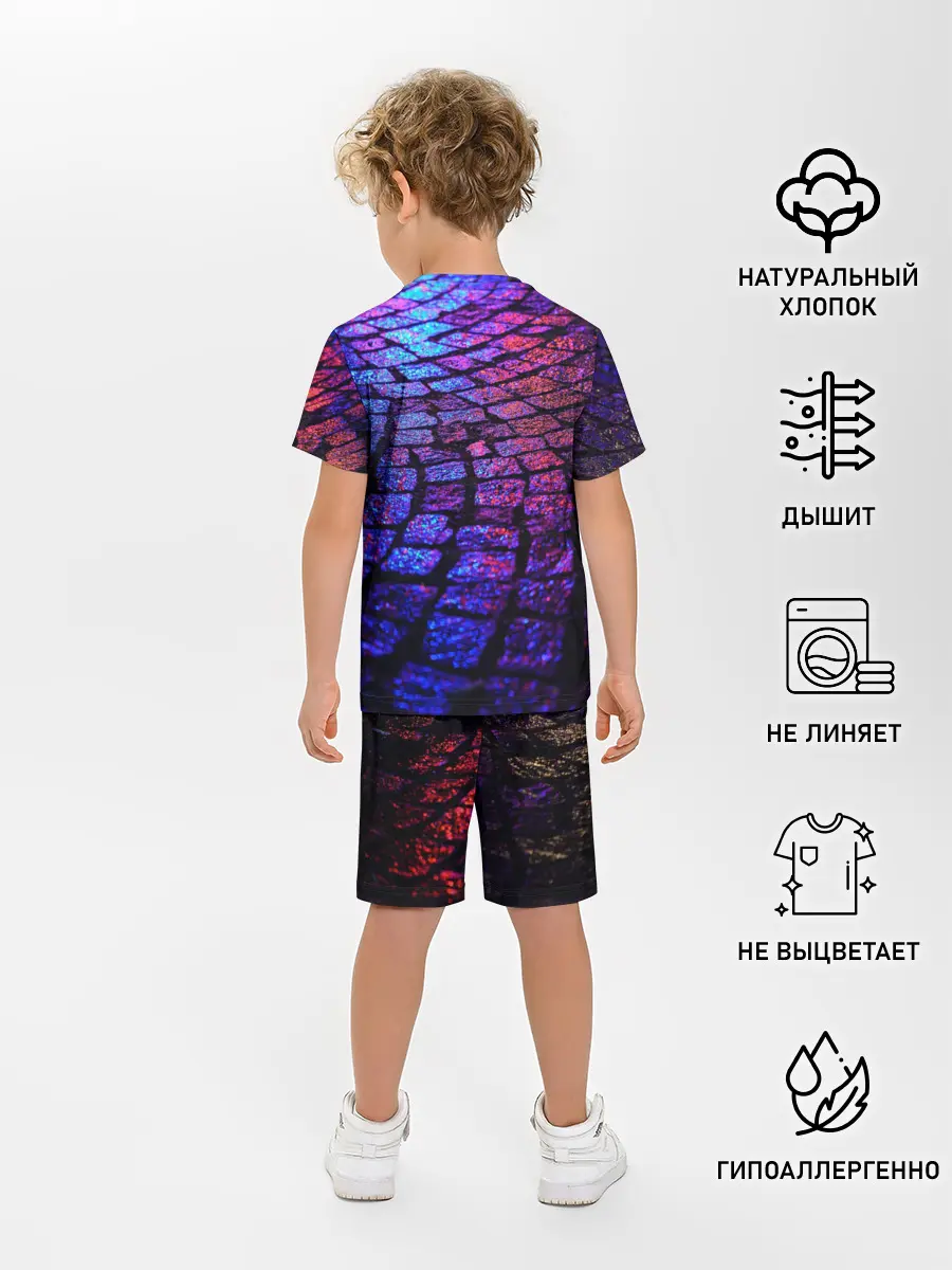 Детская пижама с шортами / Мокрый асфальт