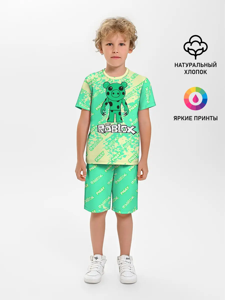 Детская пижама с шортами / Свинка Пигги из Roblox