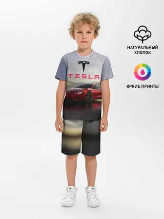 Детская пижама с шортами / Tesla Roadster