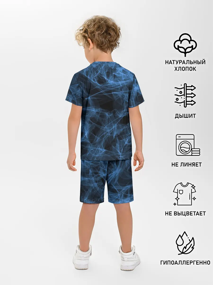 Детская пижама с шортами / Синяя паутина