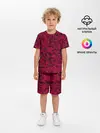 Детская пижама с шортами / Красно-черный абстрактный узор